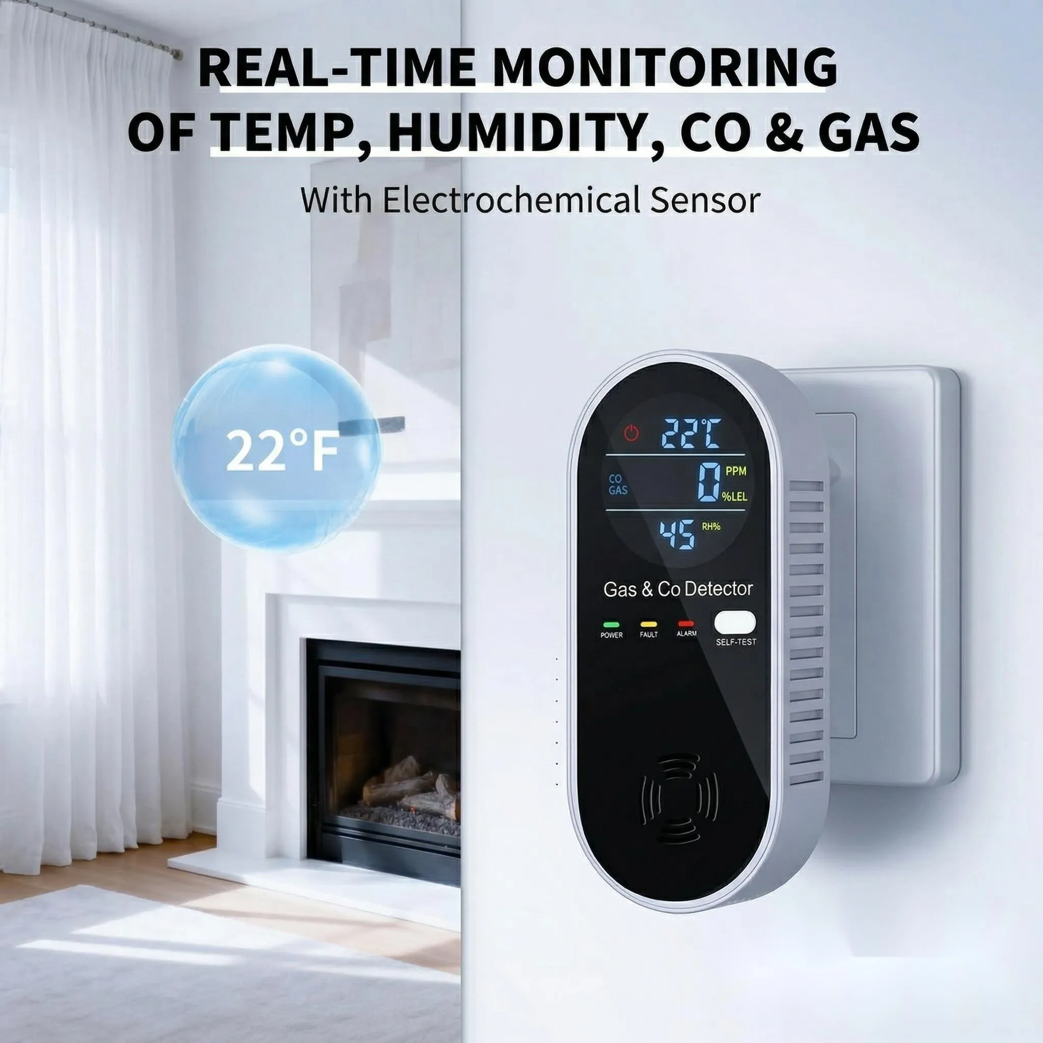 Lenvoshop CO & Gas Detector — Real-Time Carbon Monoxide Detection from 0 PPM