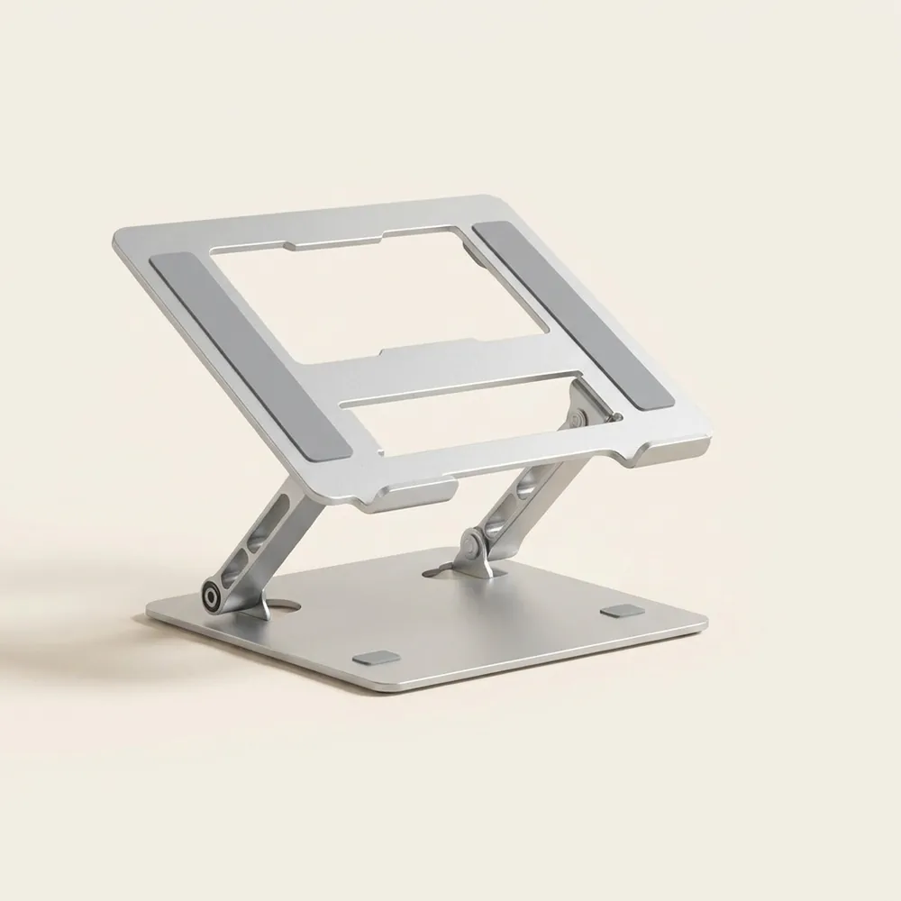 Adjustable Aluminum Laptop Stand — Foldable Ergonomic Riser